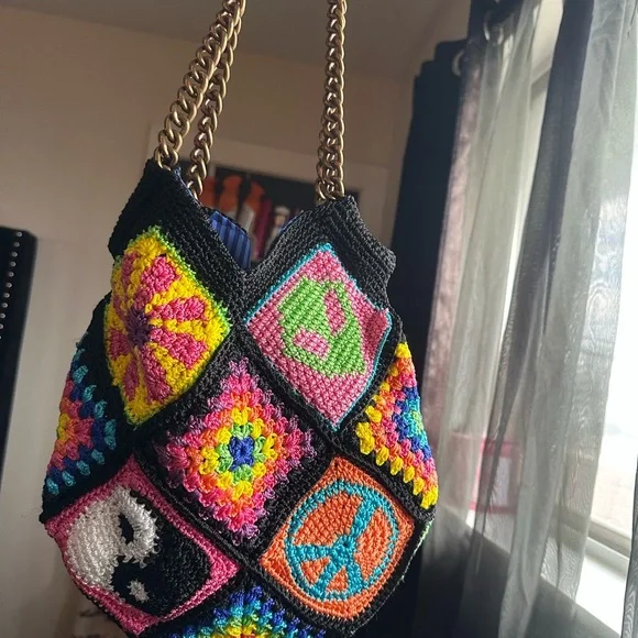 Colorful Crochet Patchwork Bag - Picture 2 of 2